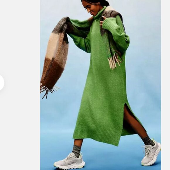 Anthropologie 3X Turtleneck Cocoon Sweater Dress Green Daily Practice NWT Plus - Picture 8 of 8